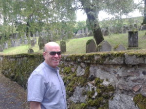 Avraham Burg, former speaker of the Israeli Knesset, outside the __ Jewish cemetery. 